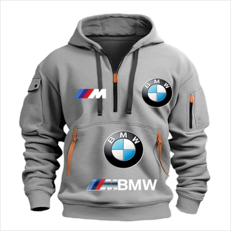 Cross-border new arriv2025korean BMW outerwear sweater trendy casual fashion sports all-match men's fleece padded coat