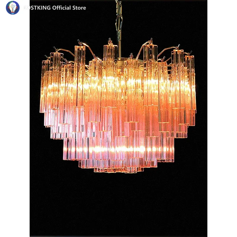 إيطاليا تصميم التدرج الأزرق الزجاج LED قلادة مصباح ضوء غرفة المعيشة المنزلي مصباح ثريا تركب بالسقف تركيبة إضاءة خمر بريق #5