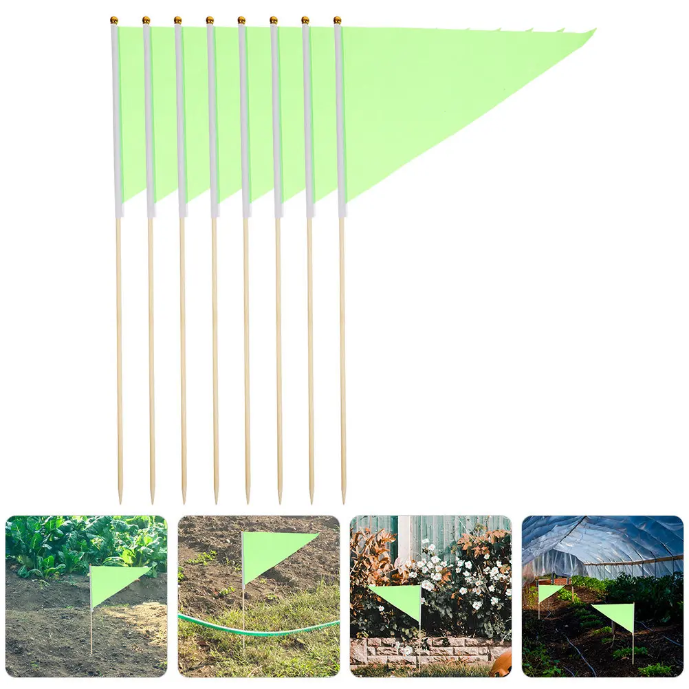 8pcs Marking Flags Garden Supplies Lawn Marker Triangle For Yard Sprinkler Irrigation Dog Training Survey Colored Flags