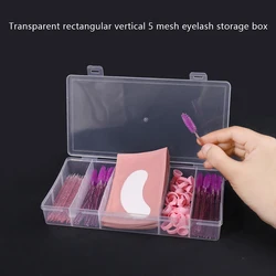 1 Pcs Transparent With Cover Rectangle Vertical 5 Grid Eyelash Extension Tool Storage Box Glue Tweezer Holder Makeup Organizer