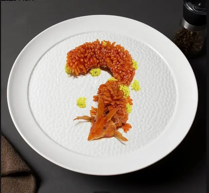 

Hotel Restaurant Main Course Flat Plate Ceramic Salad Dessert Dinner Party Fruit Steak Home Tableware