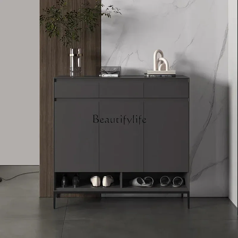 

Italian minimalist shoe cabinet large capacity light luxury partition modern minimalist entrance cabinet
