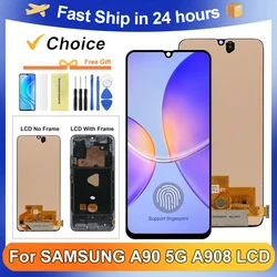 Per Samsung 6.7 ''A90 5G per AMOLED SM-A908B SM-A908N SM-A9080 Display LCD Touch Screen Digitizer Assembly sostituzione