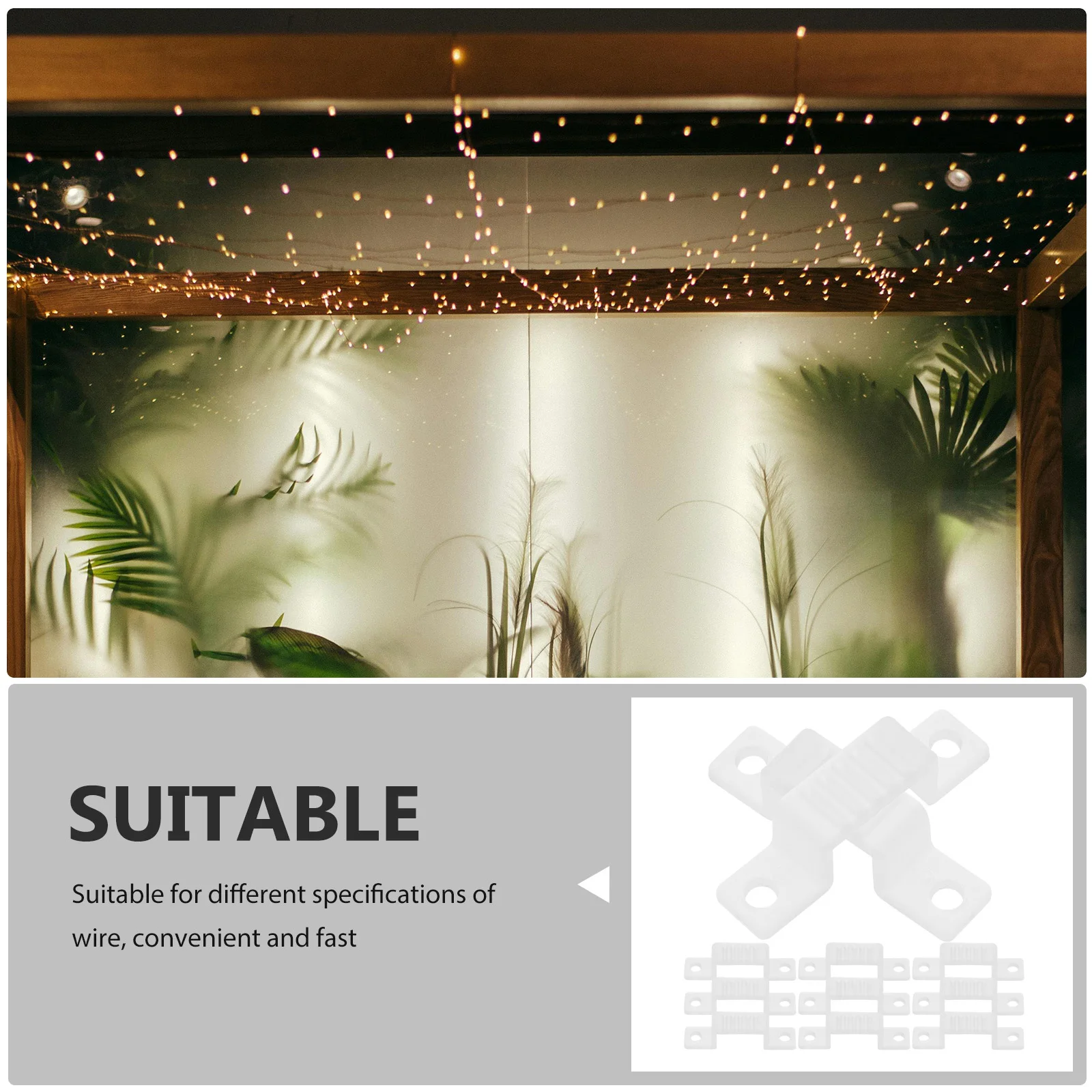 100 قطعة مقاطع تثبيت شريط الضوء استخدام طويل الأمد مناسب لتطبيقات متعددة مقاطع شريط الضوء مصباح المشابك