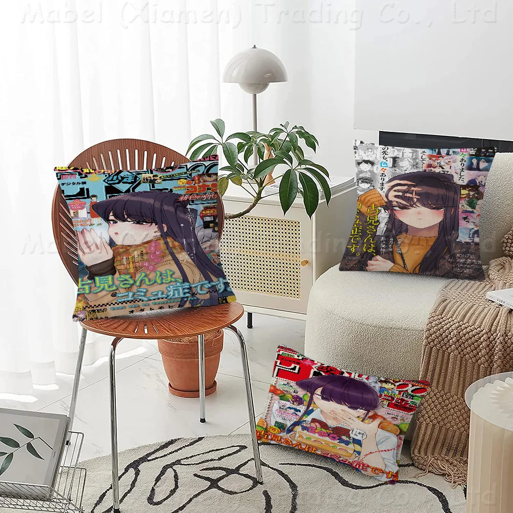 Komyushou Desu Komi Cant Communicate Pillow Anime Pillow Sofa Bed Head Pillow Cover Cushion Cover 45x45 Cm Fashion