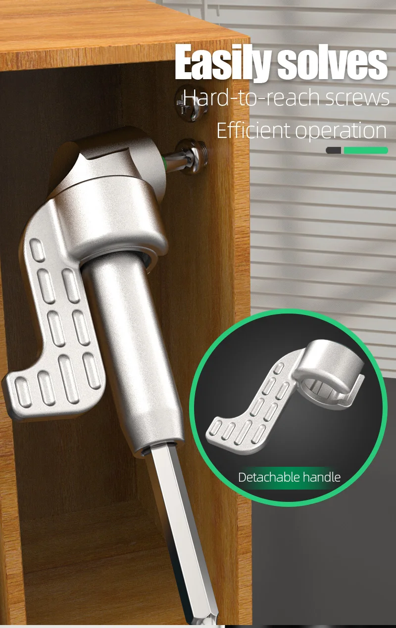 LAOA 90 ° /180 ° Bit-Eckadapter & Flexibler Schaft 1/4 Zoll Sechskant-Schlagschrauber-Winkeladapter für enge Räume Schraubendreher-Verlängerung – Detail 10