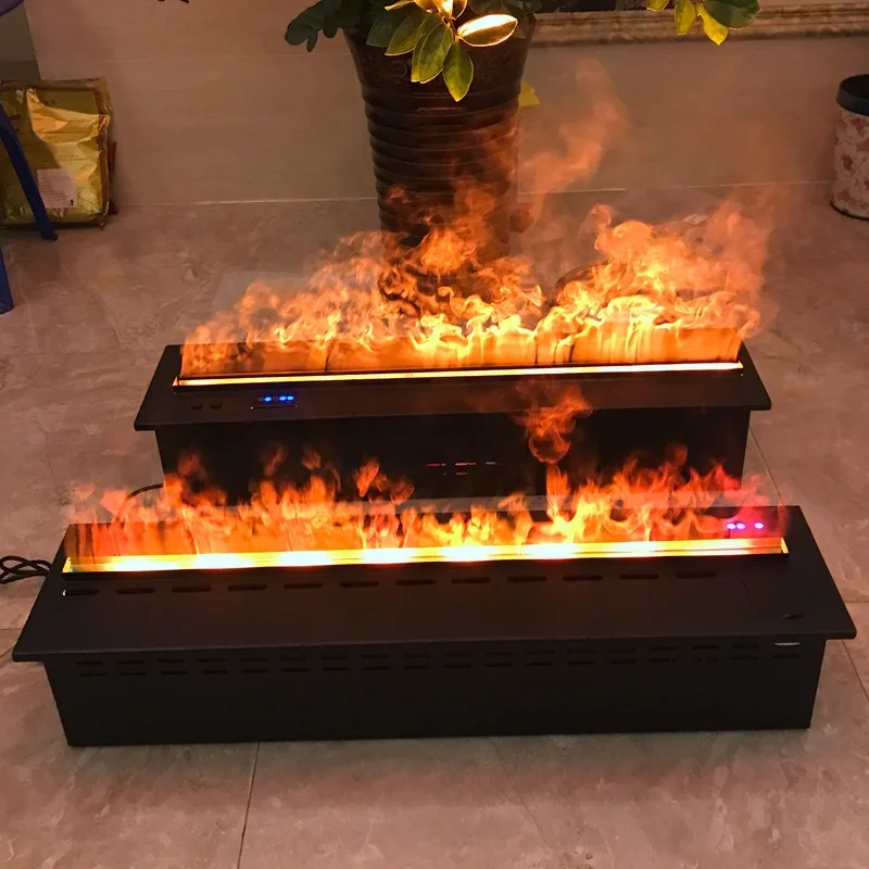 調整可能なカスタマイズ可能なフェスティバルリモコン付き壁掛けLED炎装飾電気暖炉ヒーター水蒸気スチーム暖炉