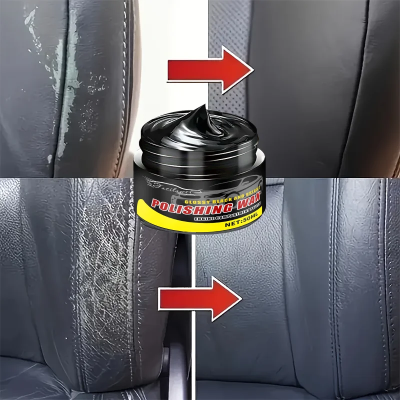 Car Interior Refurbishment Wax - Plastic Part Update, Interior Shine Wax, Tire Protection, Black Vehicle Carbonation Repair and