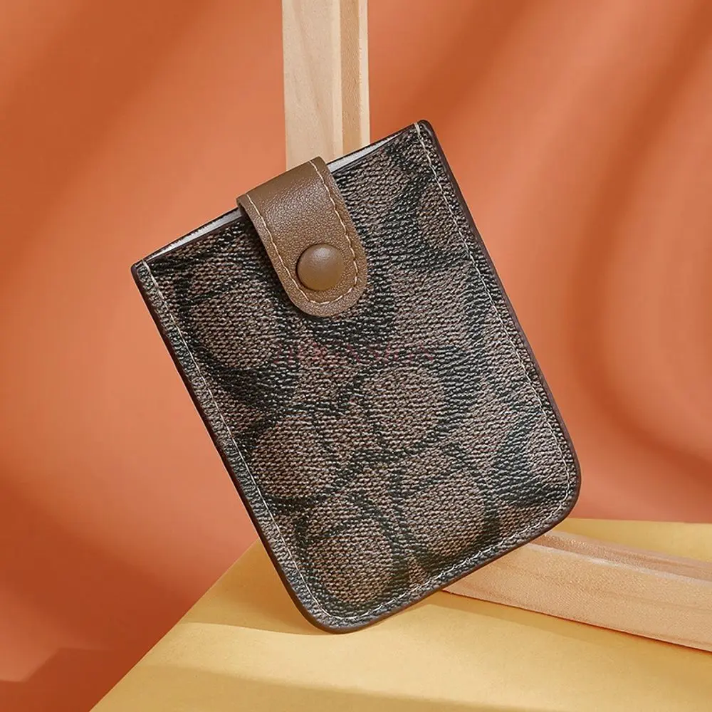1pcs Portable pull-out card bag, portable card holder, ultra-thin mini leather texture business card holder