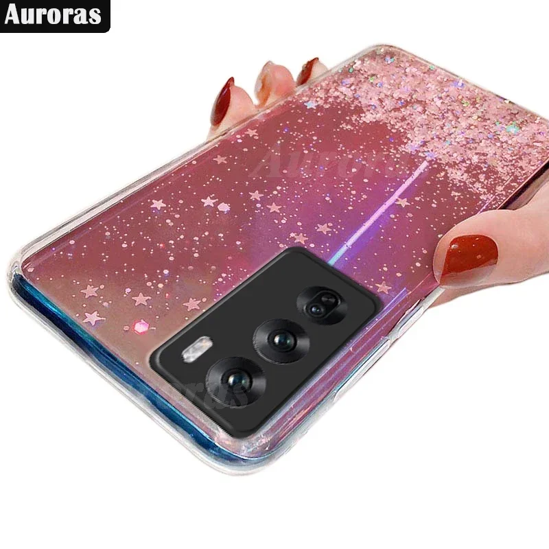 Skinlee For OPPO Reno 12 Pro 5G Case Solid Color Glitter Sequins Cover For OPPO Reno 12F 4G/5G Back Casing