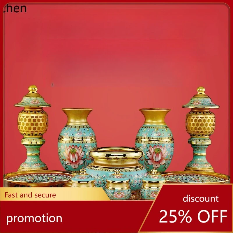 

Cz1 complete collection of buddhist supplies: home altar decorations, water offering cups, offering plates and full sets