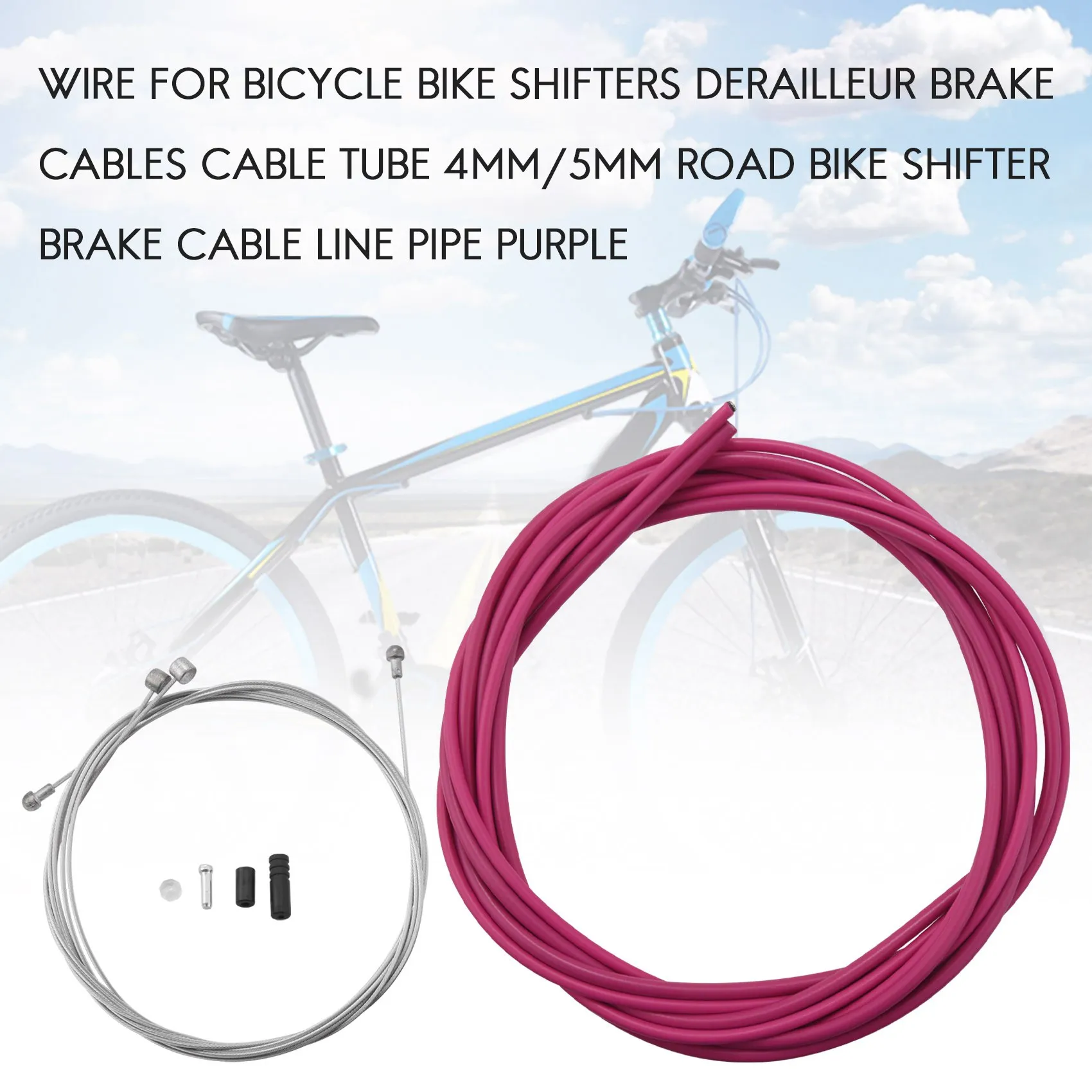 Wire for Bicycle Bike Shifters Derailleur Brake Cables Cable Tube 4mm/5mm Road Bike Shifter Brake Cable Line Pipe Purple