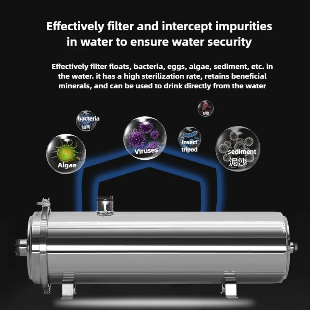 Das Wasserfilter-Reinigungssystem für das ganze Haus, Wasserreinigerfilter aus Edelstahl 304 reduziert Sediment, Chlor, Geruch und Skala