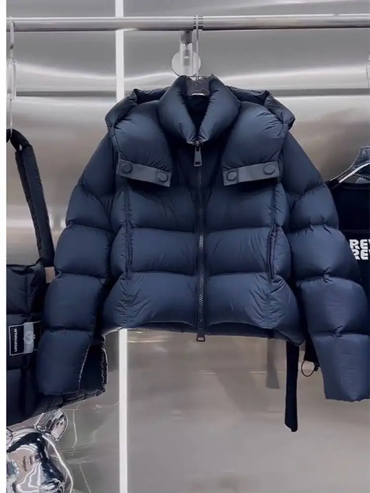 패셔너블한 오트 퍼퍼 재킷 여성용 커피색 브레드 슬레 아우터웨어 겨울 코트 따뜻한 슬리 레귤러 핏 폴리에스터 섬유