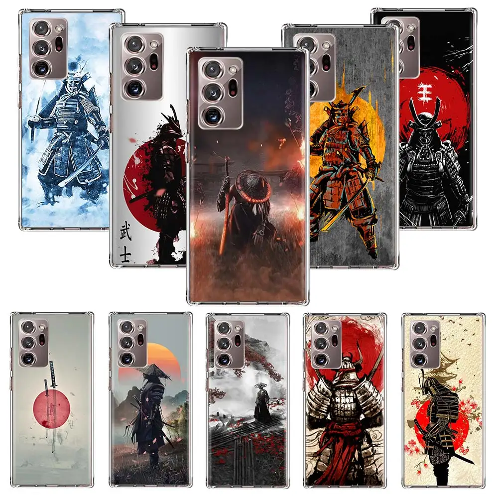 Japanese Art Samurai Ninja Case Coque For Samsung Galaxy Note 20 Ultera 10 Pro 9 8 S10 Phone Shell S9 Plus S8 S7 Edge Note 20 Ul