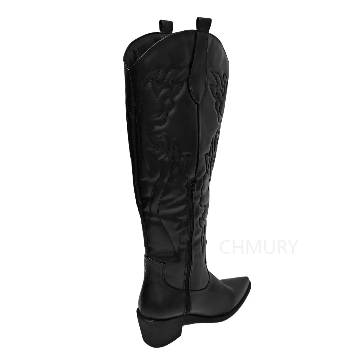 CHMURY Black Cowboy Boots for Women White Western Knee High Boot Cowgirl Drop Shipping Big Size 43 Hot Selling 2024