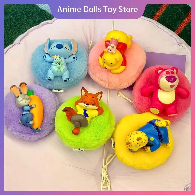 

Genuine Disney Sunday Series Trendy Blind Box Stitch Lotso Cartoon Cute Toy Kawaii Desktop Fridge Car Decor Collection Girl Gift