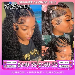 Wow Angel HD Lace Frontal Wigs 250% 13X6 Lace Front Wigs Water Wave HD Lace Closure Curly Wig Full Lace Human Hair Wig For Woman
