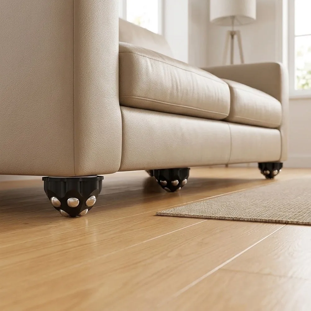 360 Swivel Wheels Furniture Casters Living Room 200KG Load Capacity Precision Ball Bearings Self-adhesive Backing For Sofas