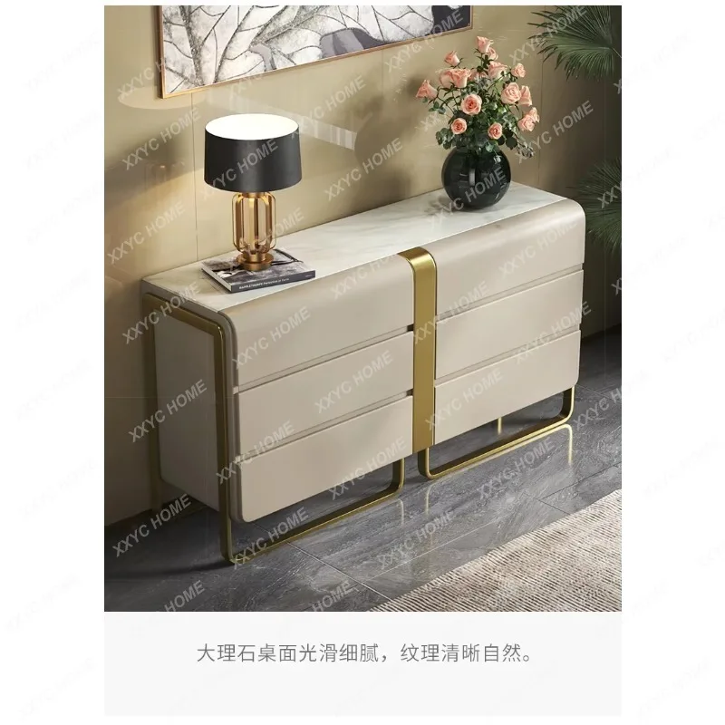 XXLight Luxury Chest of Drawers Fashion Marble High-End TV Cabinet Complete Storage Organizer Bedroom Bed Front Cabinet furnit