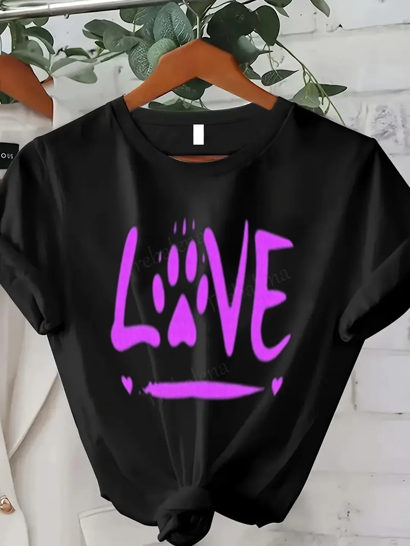 T-shirt da donna Purple Paw Love Tee - T-shirt casual da donna sexy