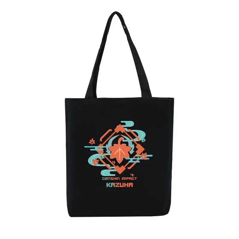 Genshin Impact Merchandise Shoulder Anime Backpack Maple Leaf Wanyue Keqing Canvas Bag Ani