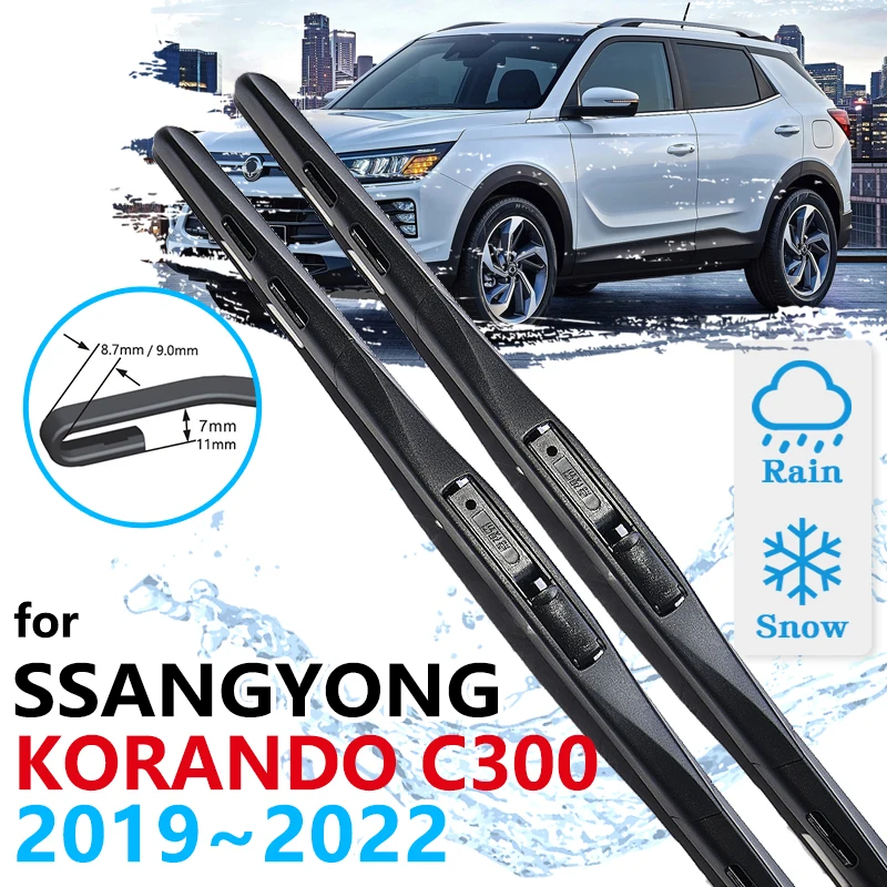 For SsangYong Korando C300 2019 2020 2021 2022 Car Front Wiper Blades Cleaning Window Windscreen Windshield Car Accessories Auto