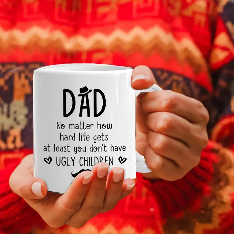 Father's Day Coffee Mugs 350ml Large Capacity Mug Cup For Father's Day Seasonal Decors Mugs With Ergonomic Handles For Hot