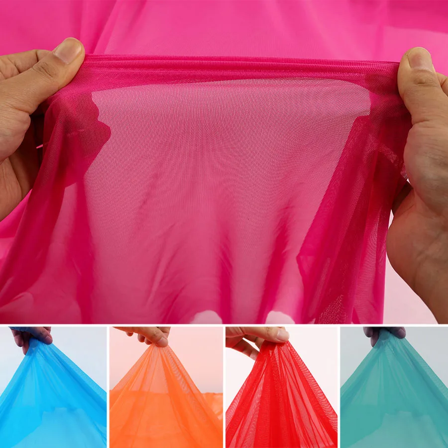 Bright color 4 way Stretch Nylon Spandex Mesh Fabric high-elastic net fabric sold BY YARD