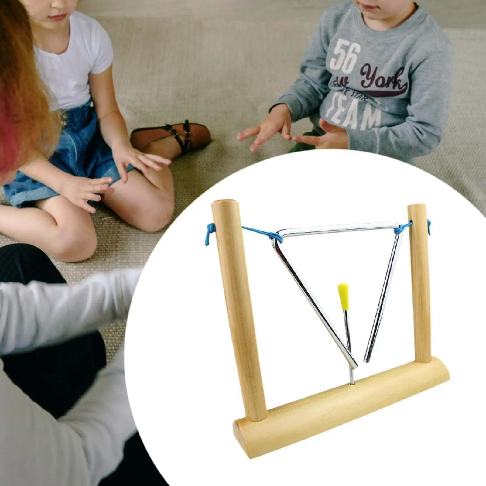 Musical Triangle with Stand Children Percussion Triangle for Gift Kids Party