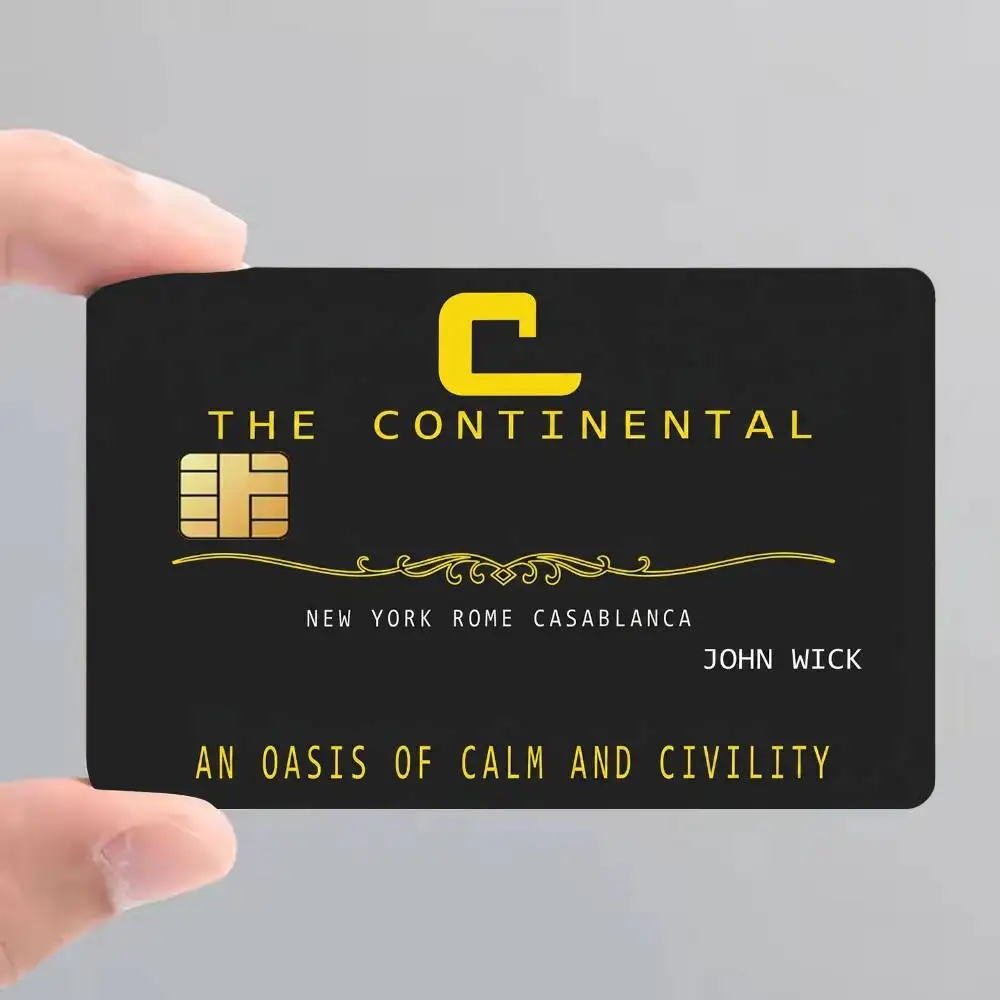 John Wick The Continental Hotel Film Skin Cover Credit Card Stickers 4PCS Debit Front Decoration Bank Bus Pass Waterproof