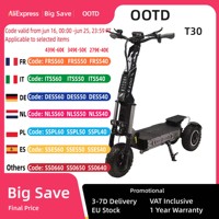 OOTD T30 Electric Scooter 3200W Motor City commuting EScooter 60V 31.2Ah 55km/h Max Speed 13 Inch Off-Road Tyres E-Scooter