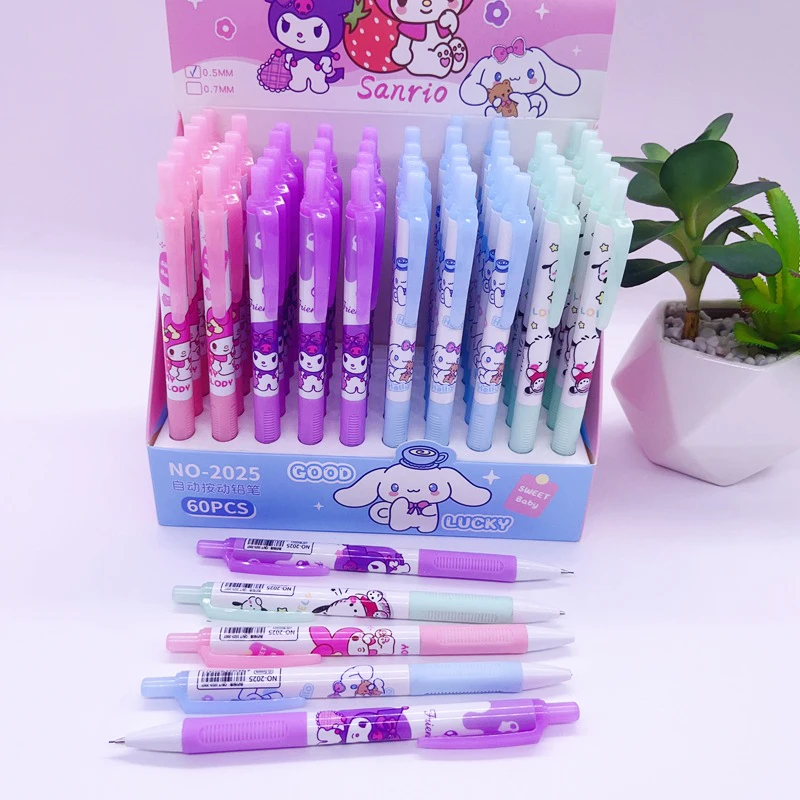 

60 pcs/lot Sanrio Kawaii Animal Mechanical Pencil Cute 0.5mm Student Automatic Pen For Kids Gift School Office Supplies
