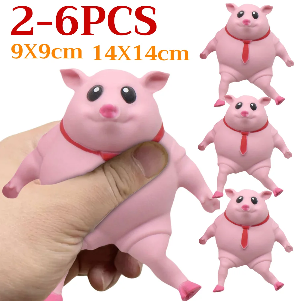 창의적인 핑크 돼지 스트레스 해소 감압 장난감, 귀여운 스퀴즈 작은 돼지 인형 핀치 피젯 장난감, 핑크 돼지 스퀴즈 장난감, 2-6 개