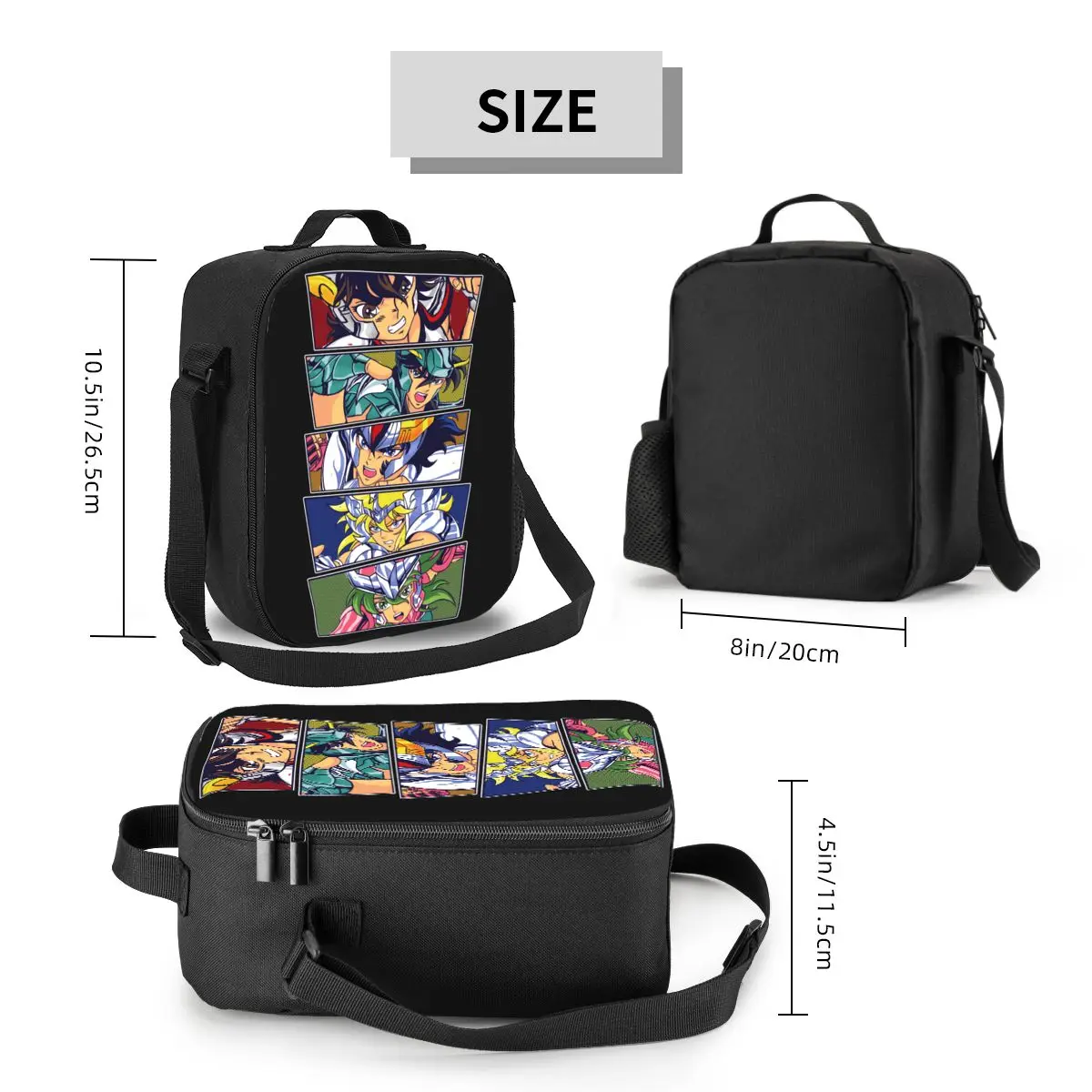 Saint Seiya Thermal Insulated Lunch Bag Knights Of The Zodiac Cartoon Manga Lunch Tote School Children Storage Bento Food Box