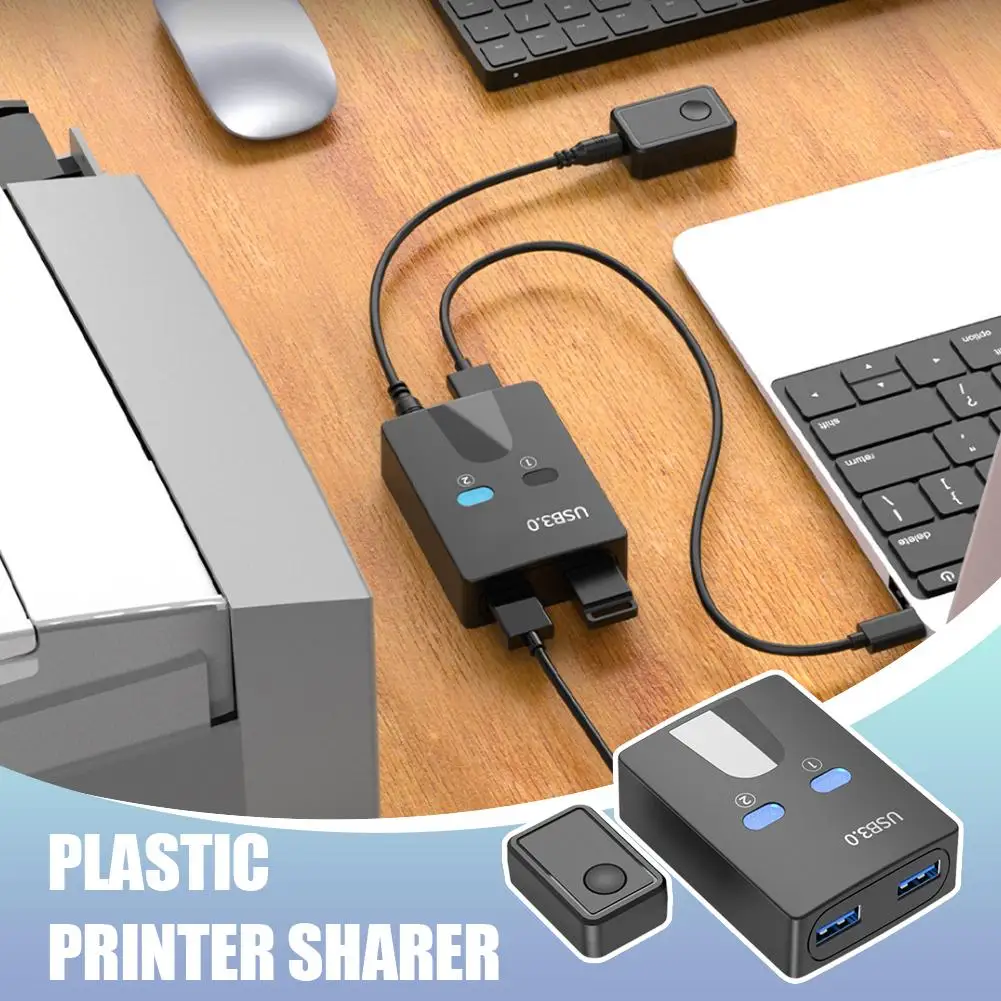 Printer Sharer Switcher 2 Port for USB 3.0 Switch for Printer USB Splitter Bidirectional Sharing 2 Devices I1A5