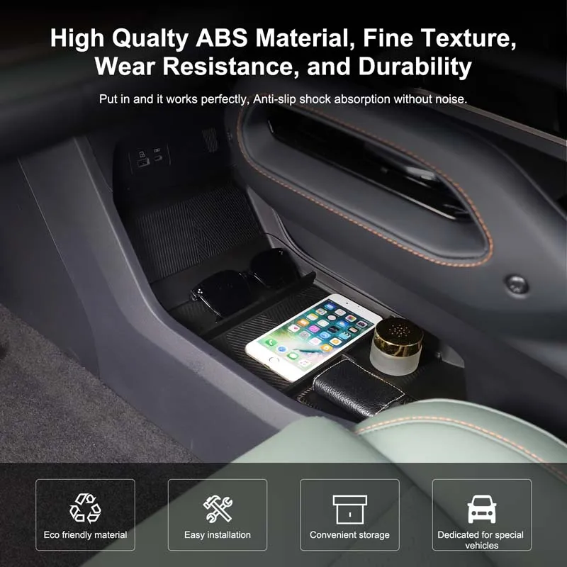 For Chery iCAR 03 Jaecoo 6 J6 2024 2025 ABS Silicone flocking center console lower central armrest storage box storage