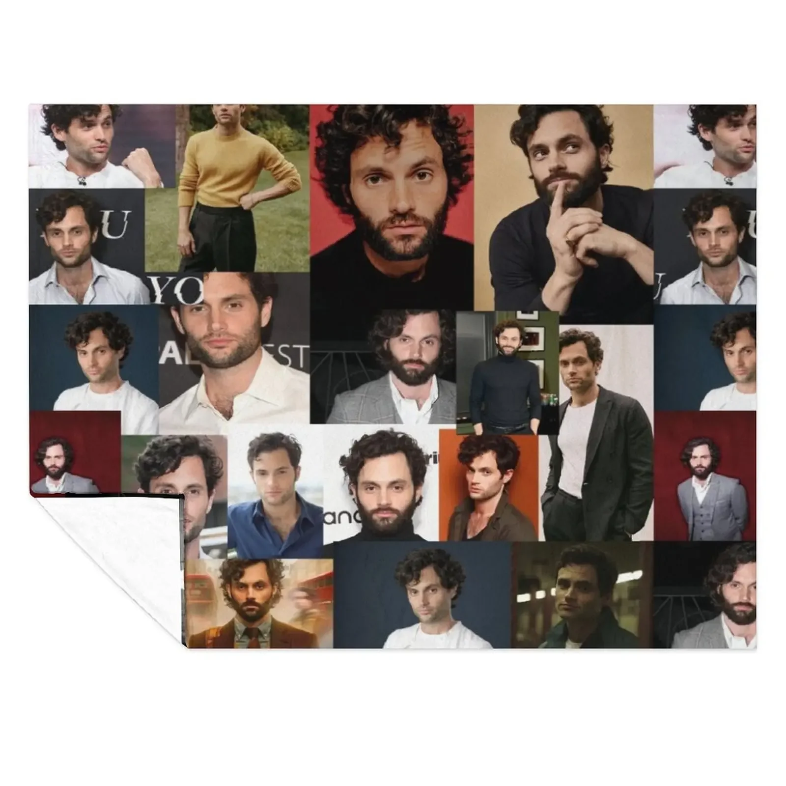 

Penn Badgley Joe Goldberg You Netflix Aesthetic Square Collage V2 - 8 Throw Blanket Thins sofa bed Travel Blankets