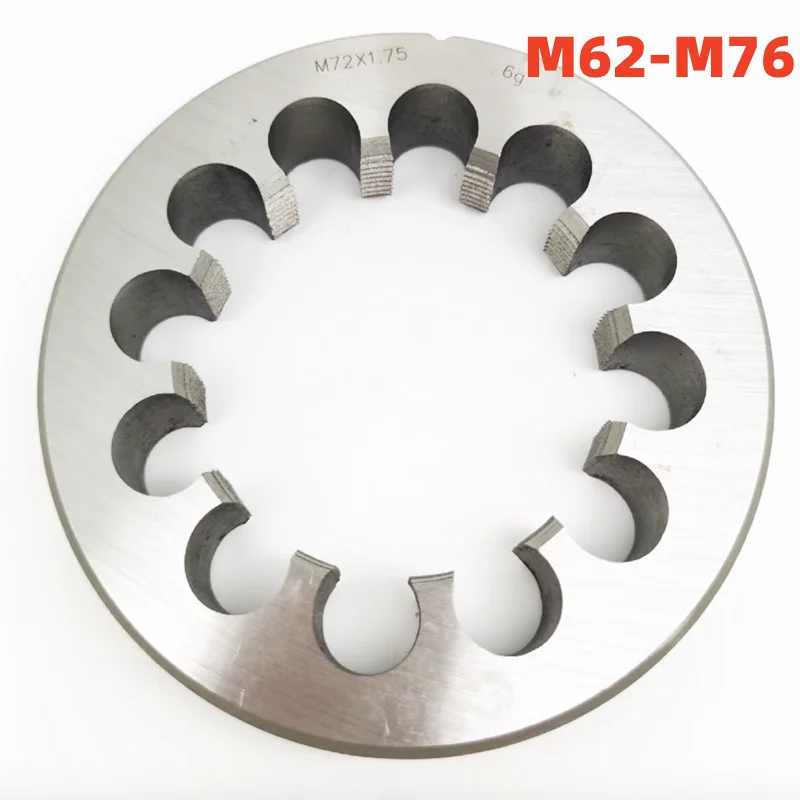 1PCS Non-adjustable Round Die Alloy Steel M62M64M66M68M70M72M75M76 X1 1.5  1.75 1.25 2  3 2 4 5 6 Screw Threading  Dies