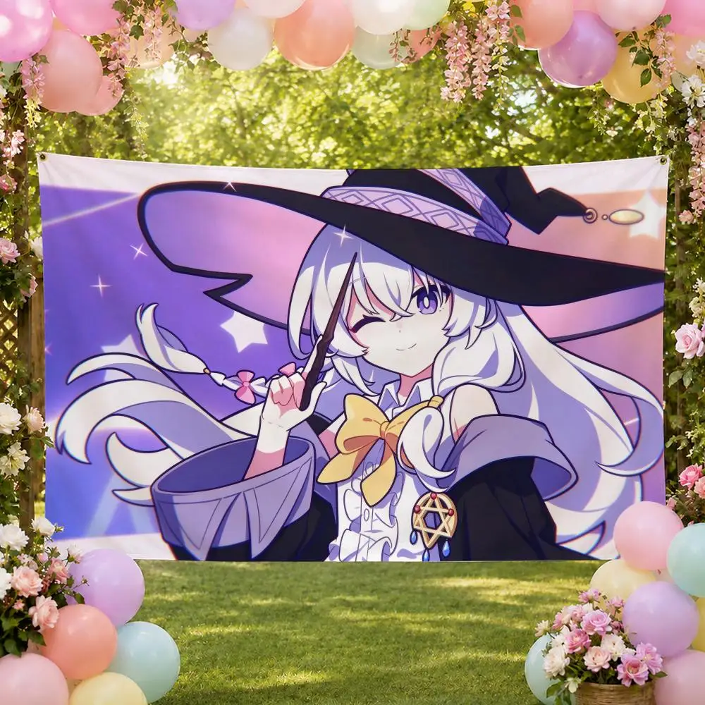 Anime Drama Wandering Witch: Elaina Flags Fan Banner Tapestry Wall Hanging Garage BarDorm Camp Party Outdoor Home Decor Gift