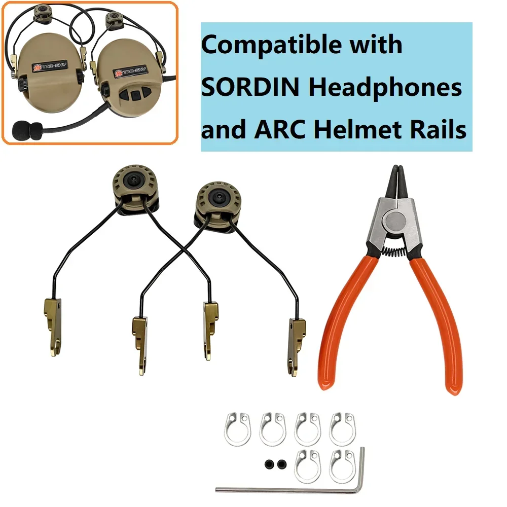 

Tactical Sordn Headset ARC Rail Adapter for MSA SORDIN Electronic Muffs Hearing Protection Headphones for Airsoft Sports