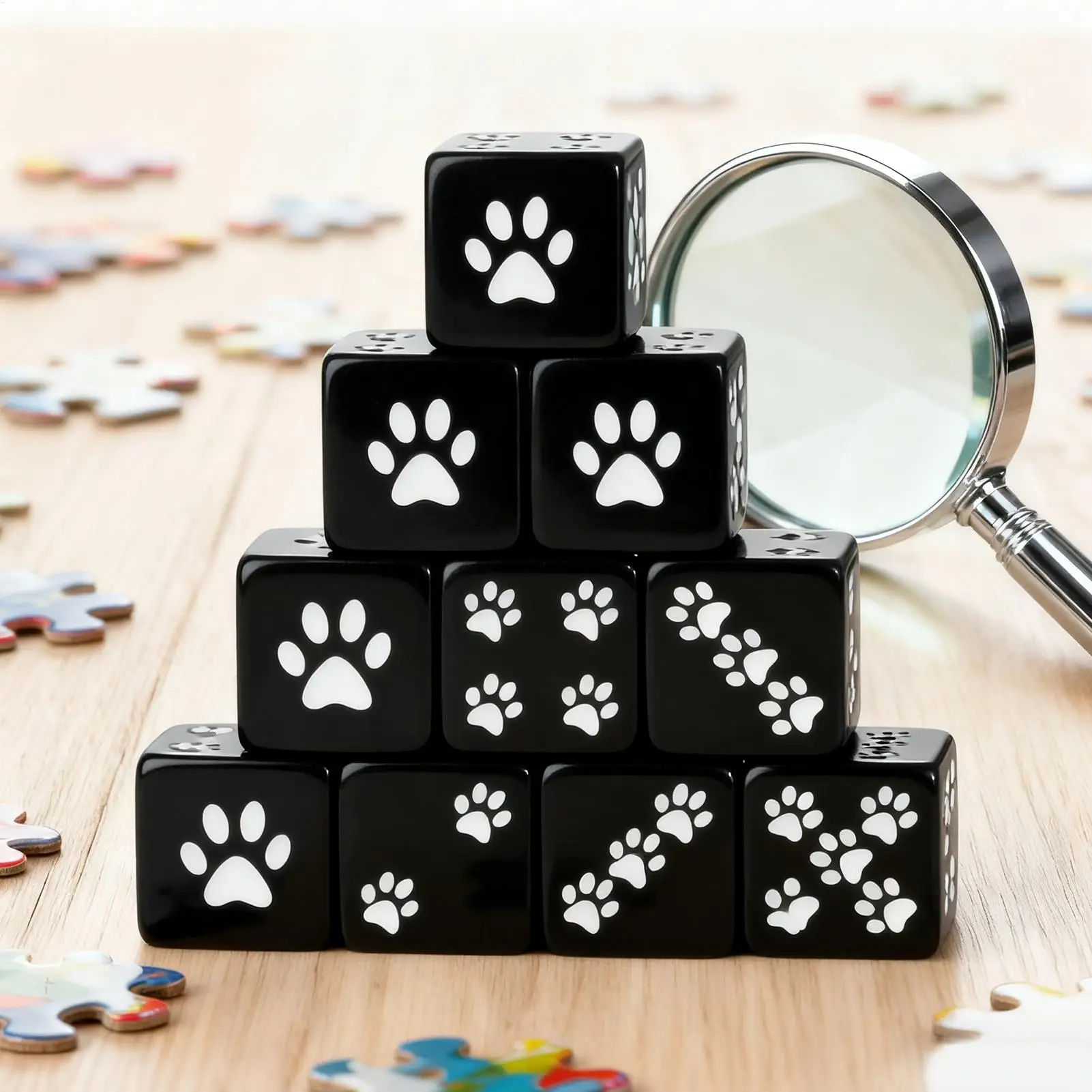 

Board Game Dice Prop 6-Sided Display Decoration Board Game Dice Prop Paw-Themed For Camping Home Picnic Dormitory Travel Family