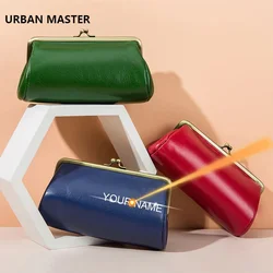 URBAN MASTER-bolsos de mano Vintage para mujer, carteras de mano elegantes de cuero de vaca genuino, con Clip de fiesta informal