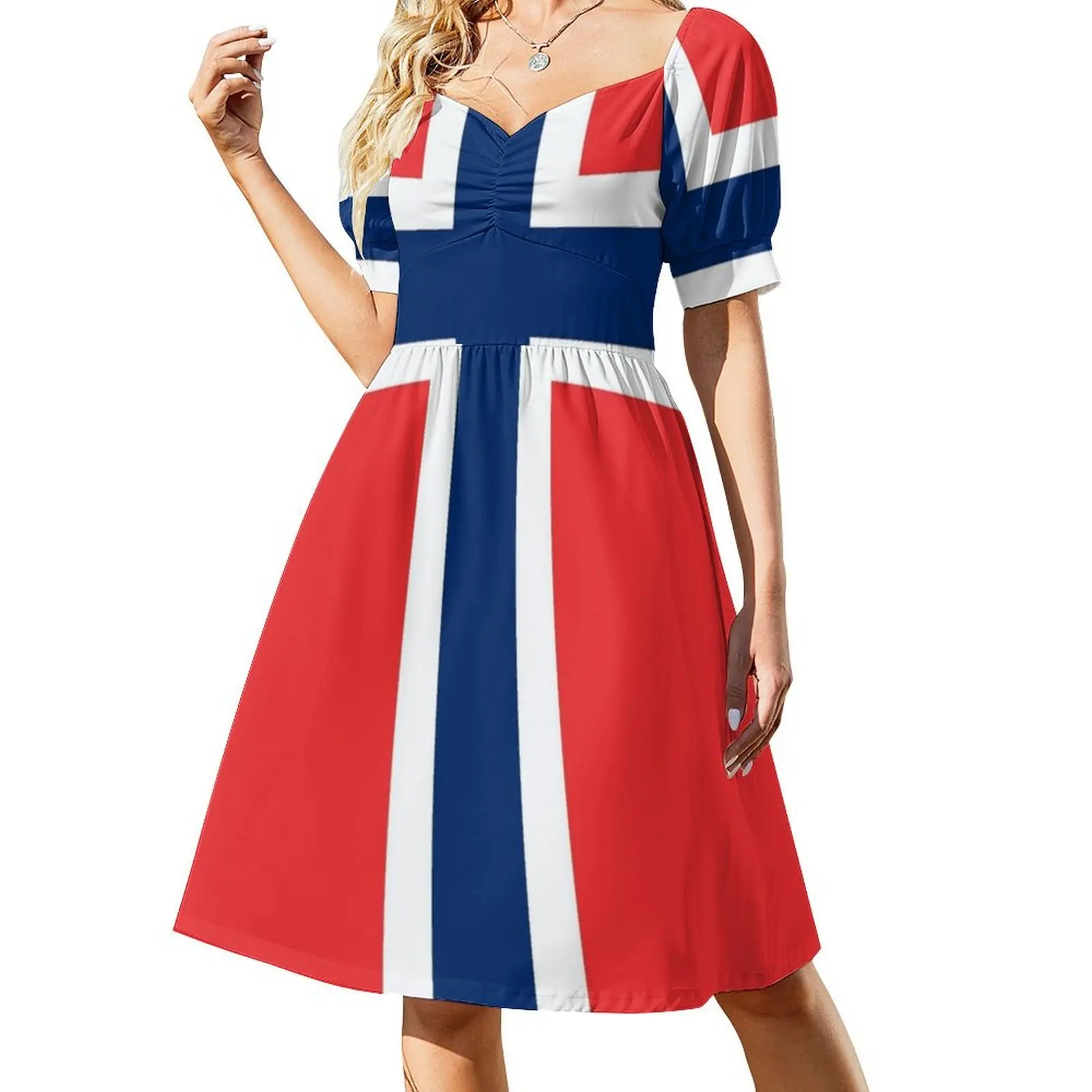أقنعة هدايا العلم النرويجي ملصقات ومنتجات فستان بوهيمي بدون أكمام متعدد الطباعة فستان حفلات عطلة الشاطئ علم نرويجي