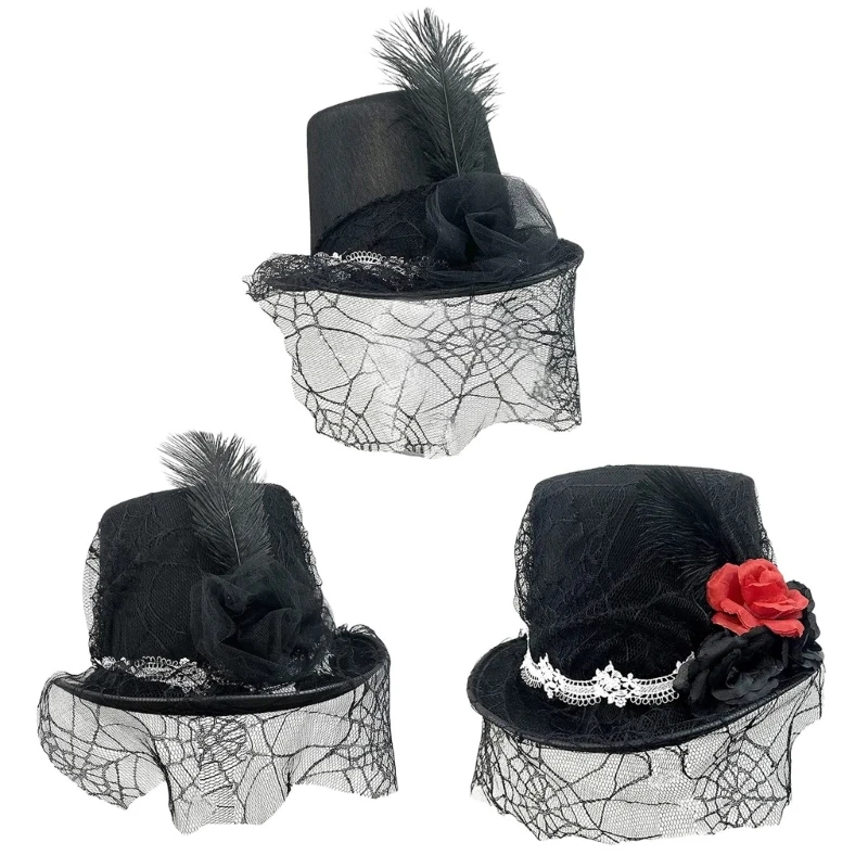 Fashion Top Hat Soft Hat with Flower for Most Ages Short Brimmed Fedoras