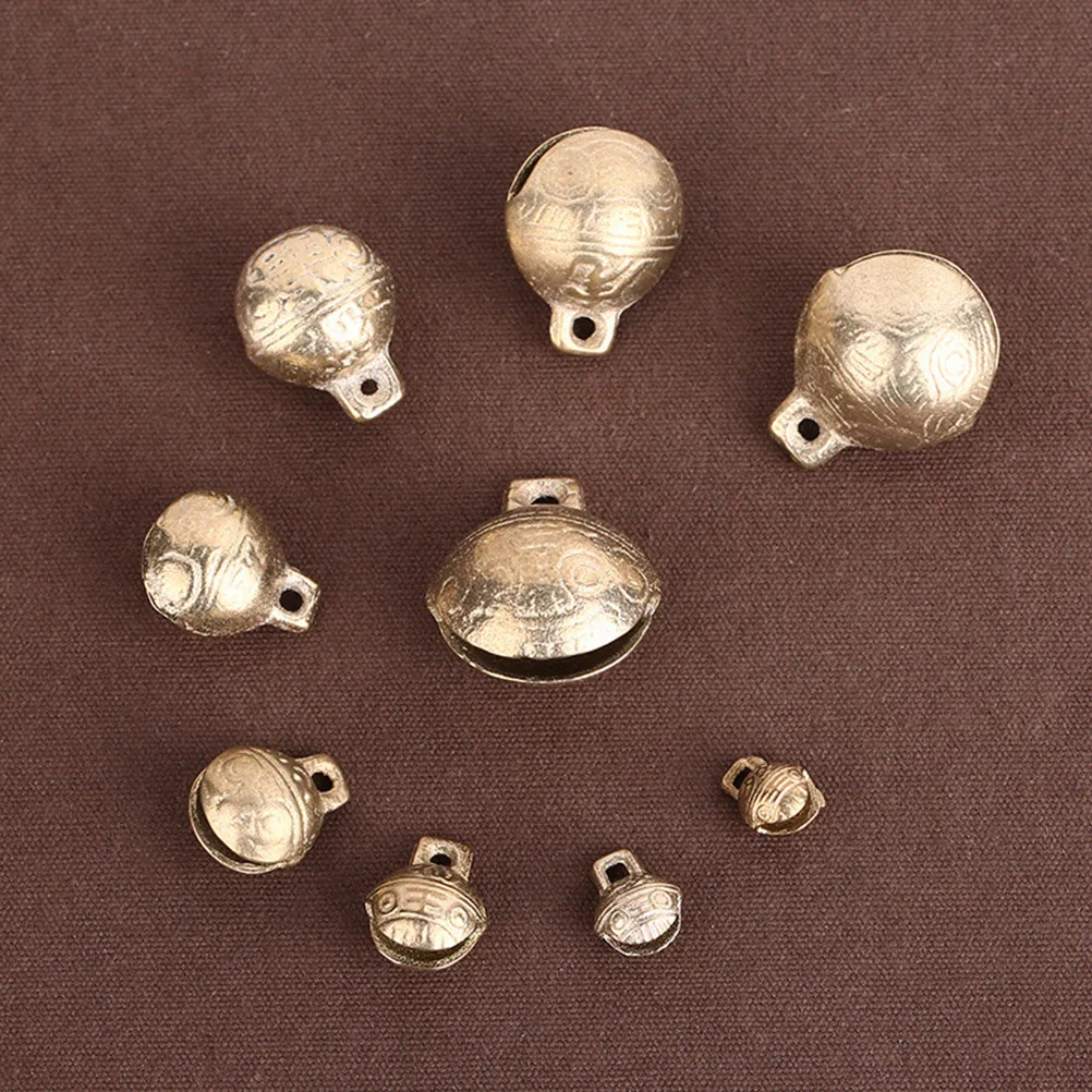 30Pcs 27Mm Vintage Bronze Tiger Pattern Jingle Bells for DIY Bracelets Anklets Wind Chimes Home Decor Craft Projects