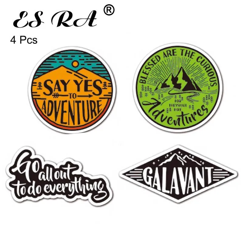 

4 Pcs/Set Outdoor Travel Adventure Stickers Waterproof Vinyl Decals For Laptops Suitcases Skateboards Guitars Fridge
