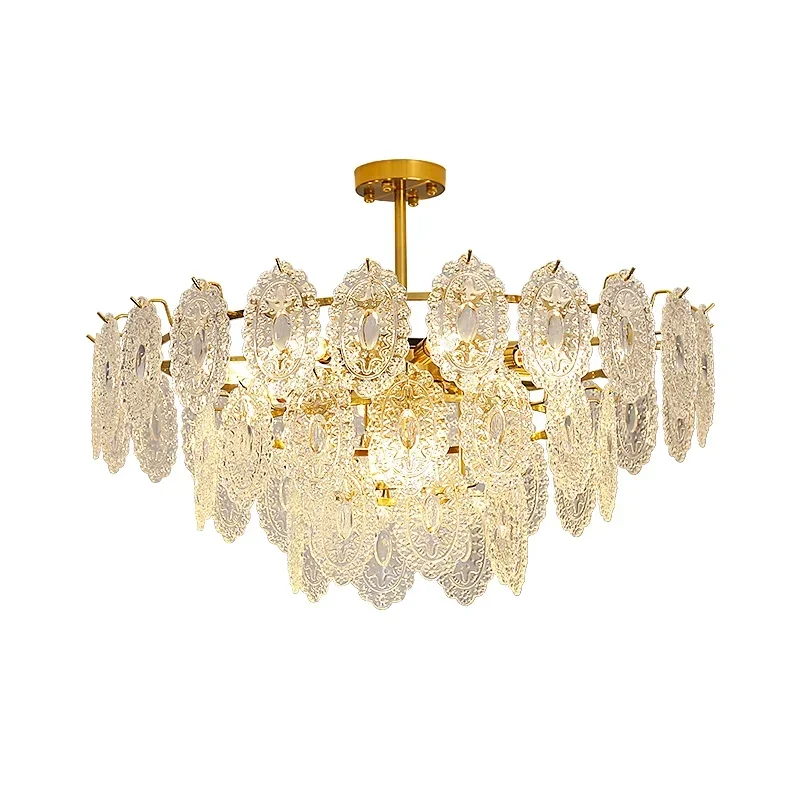 Living room chandelier French light luxury crystal master bedroom modern simple cream wind 2025 new dining room bedroom lamps