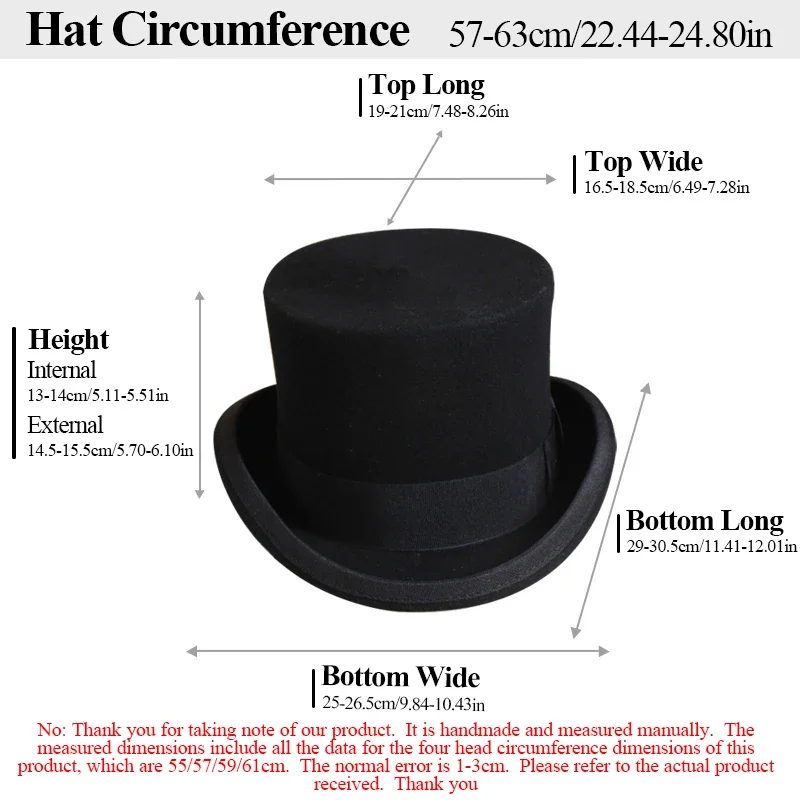 2024 lã plana homem chapéu superior moda fedora versátil mágico boné cavalheiro alça de cilindro steampunk chapéu elegante preto luxo