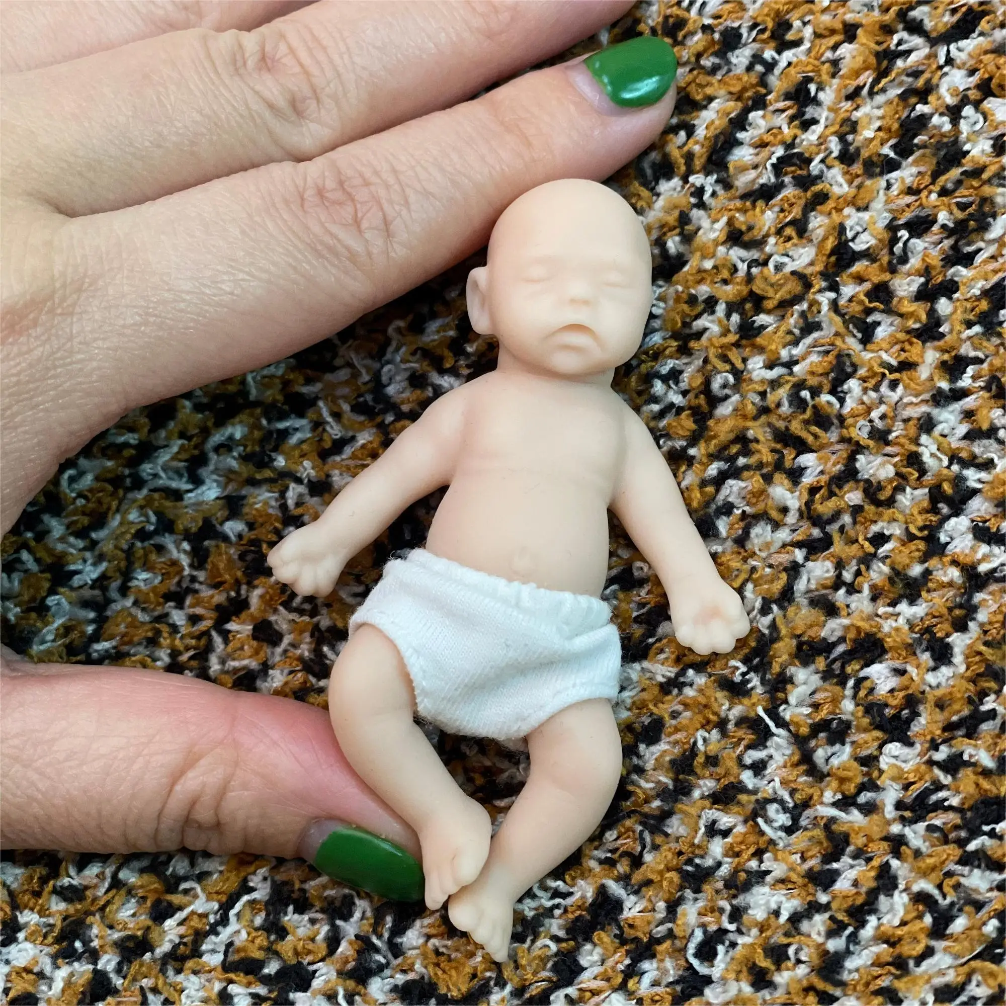 Painted/Unpainted 8CM Full Solid Silicone Bebe Reborn Dolls Handmade Cute Boys And Girls Reborn Silicone Dolls реборн мальчик